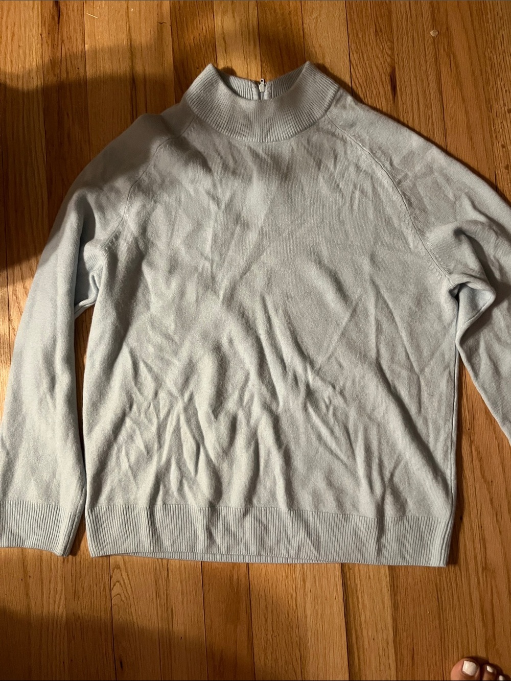 Women's Light Blue Mock Neck Sweater
